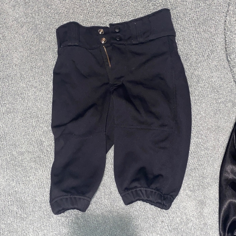 Kids Black Casual Jogger Bottoms with Button Waist